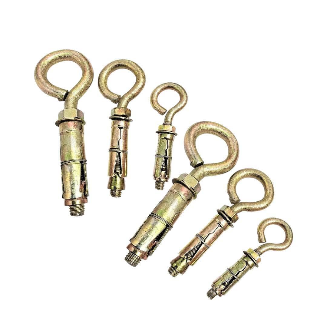 Hook Type Anchor Fasteners Set in Various Sizes with Durable Zinc Coating