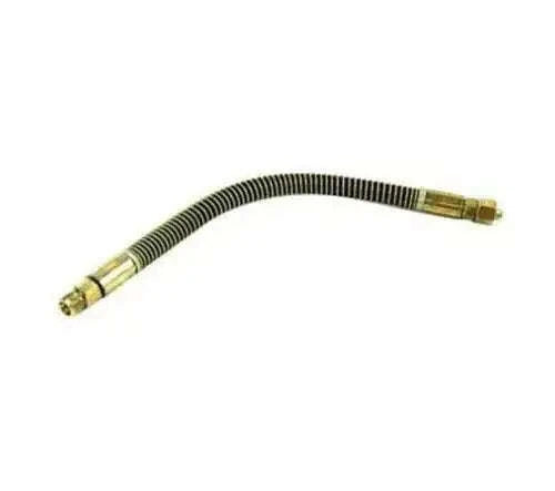 Power steering cylinder hose with two metal fittings, black hose.