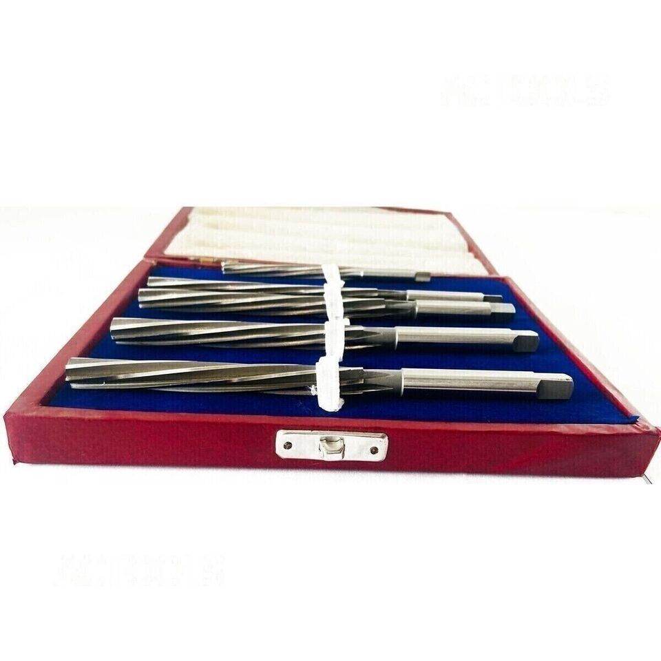 HSS valve guide reamer set in a protective case designed for precision machining and maintenance