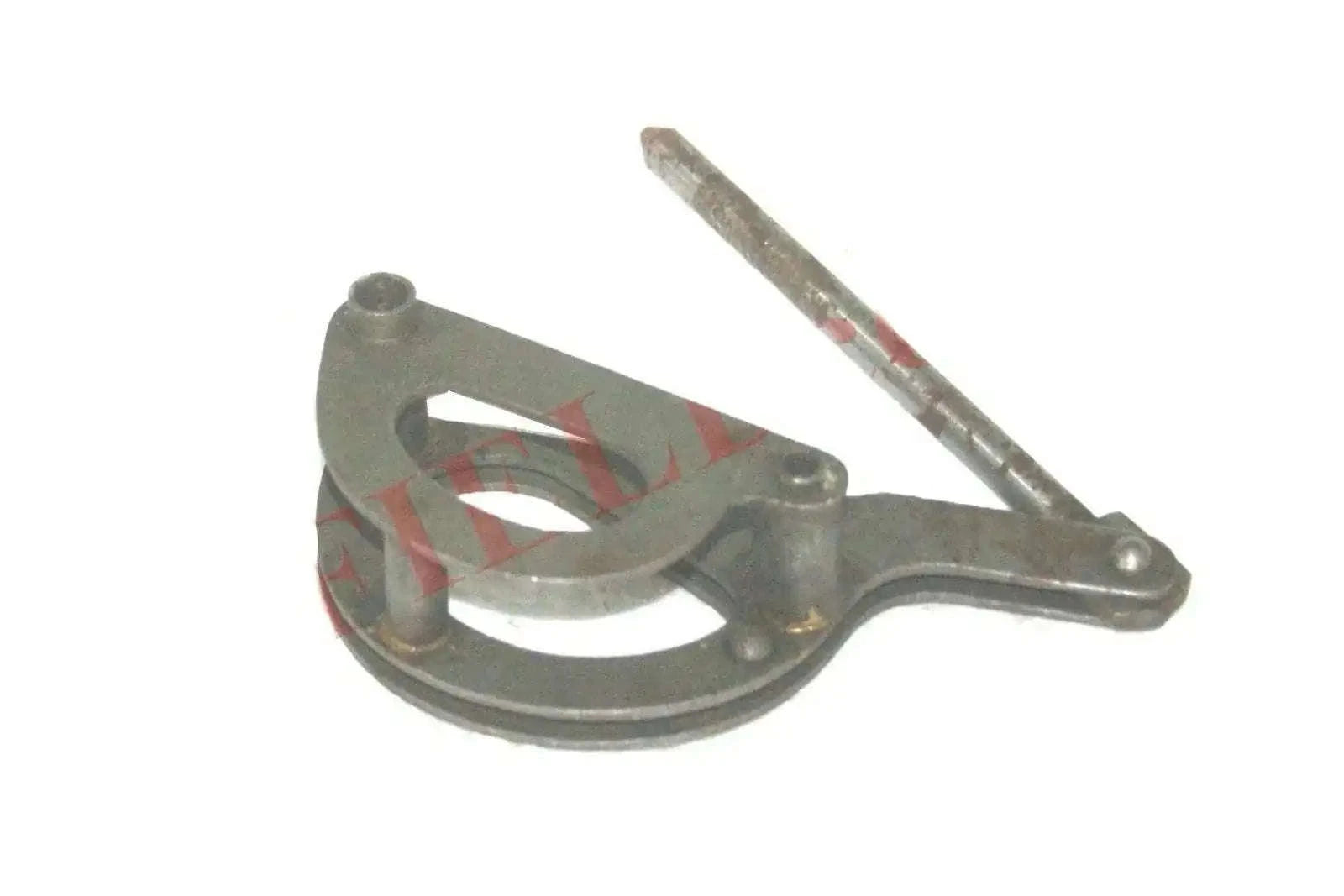 Hydraulic draft control assembly link with curved metal yoke and mounting holes