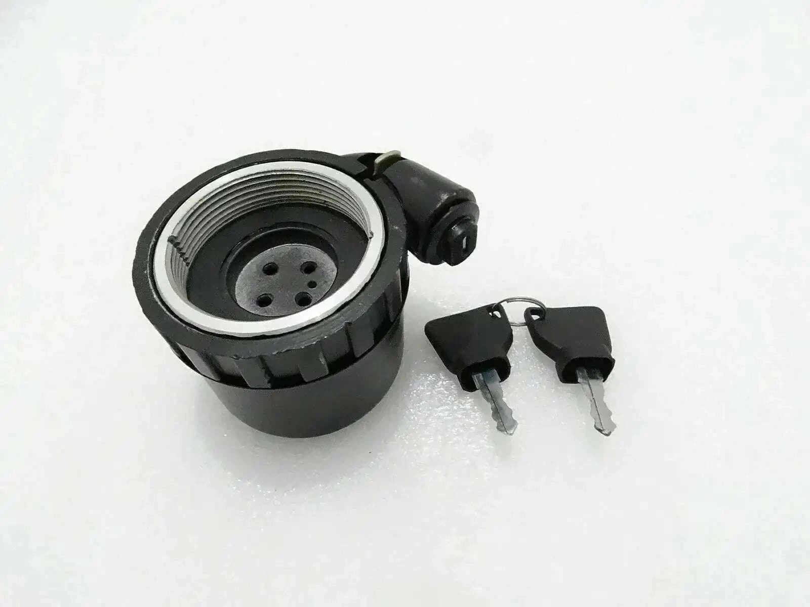 Lockable hydraulic filler cap with two keys and threaded opening