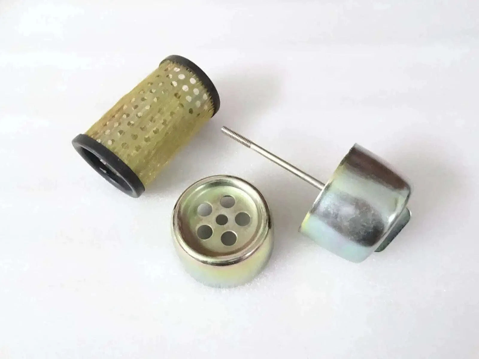 Hydraulic filter cartridge and end caps set with metal housing