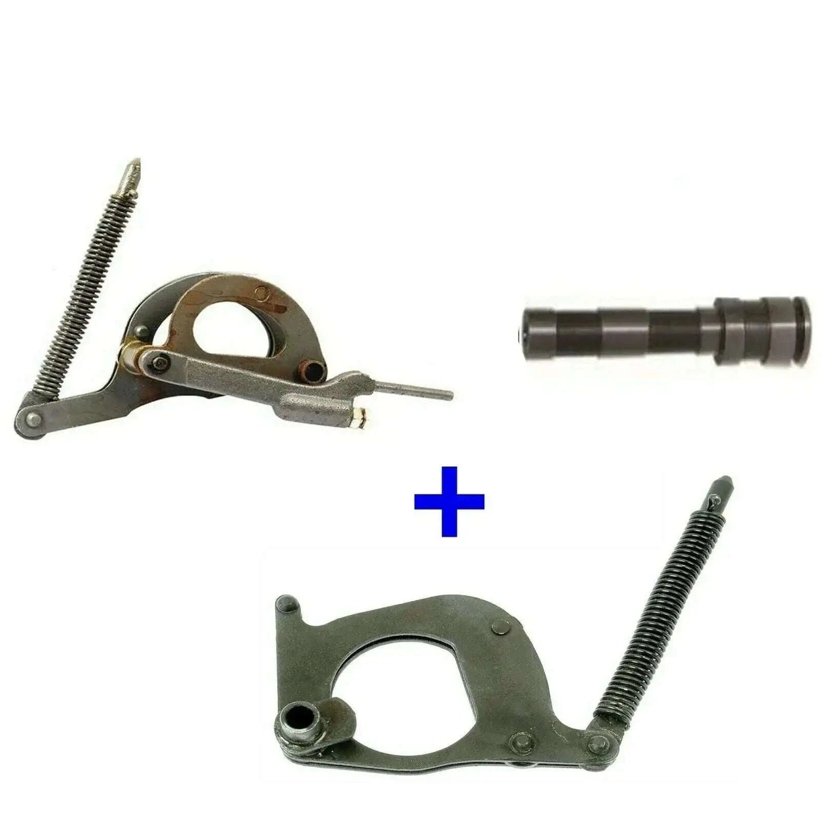 Hydraulic lift draft and position control link assembly with spring rod and bracket