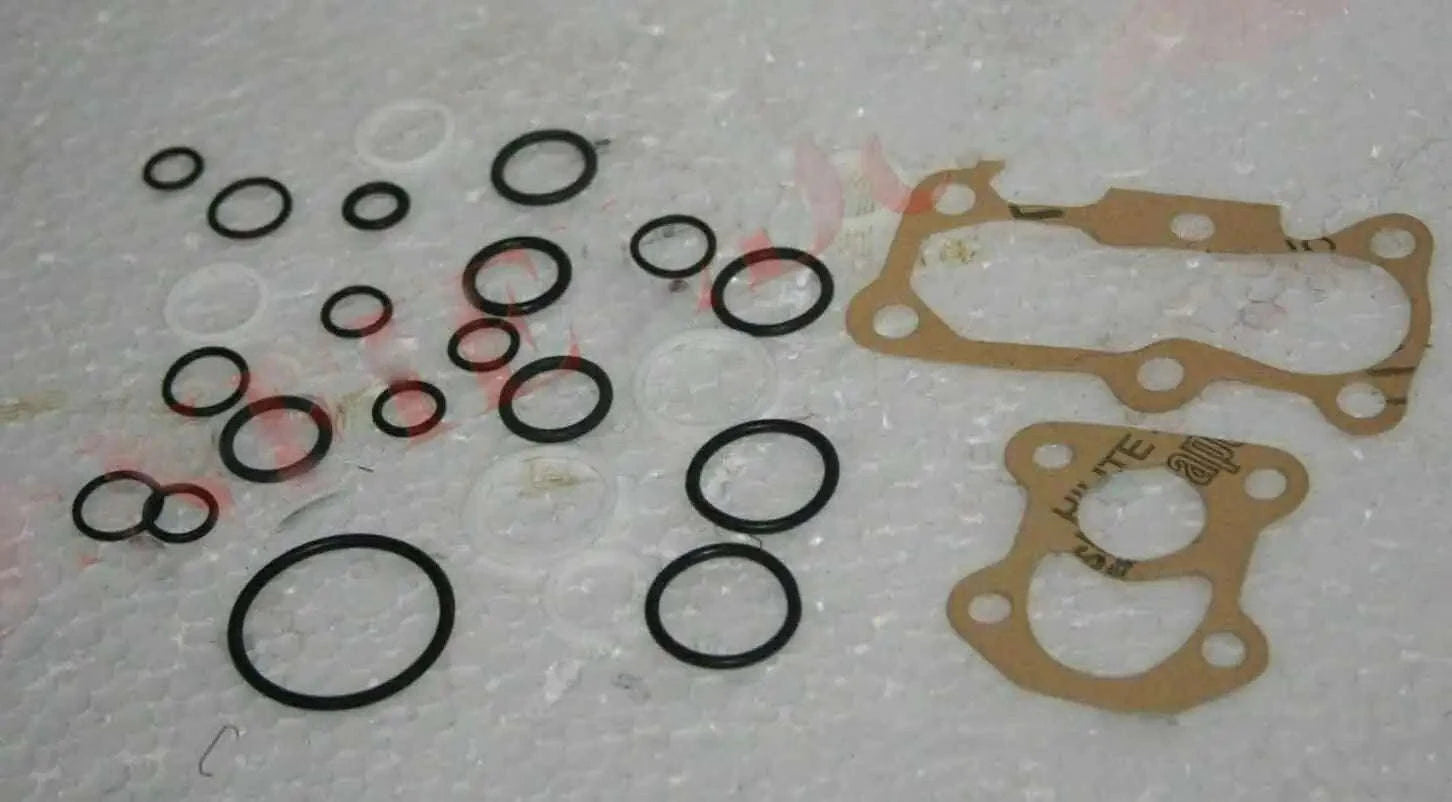 Hydraulic pump gasket and O-ring set with black O-rings and brown seals