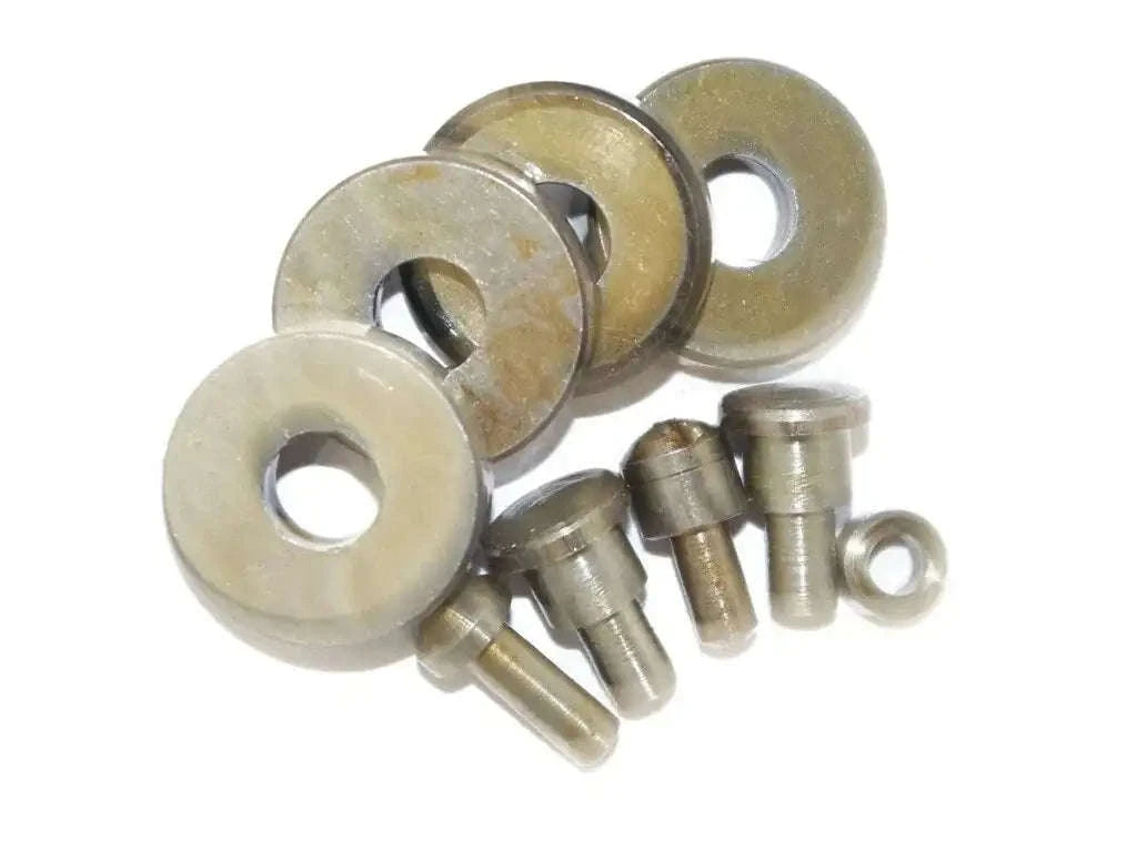 Hydraulic roller and pin set with beige rollers, pins, and washers