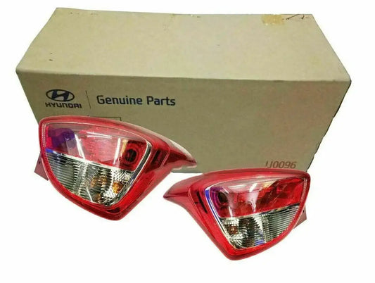 Rear tail light assembly pair with red and clear lenses