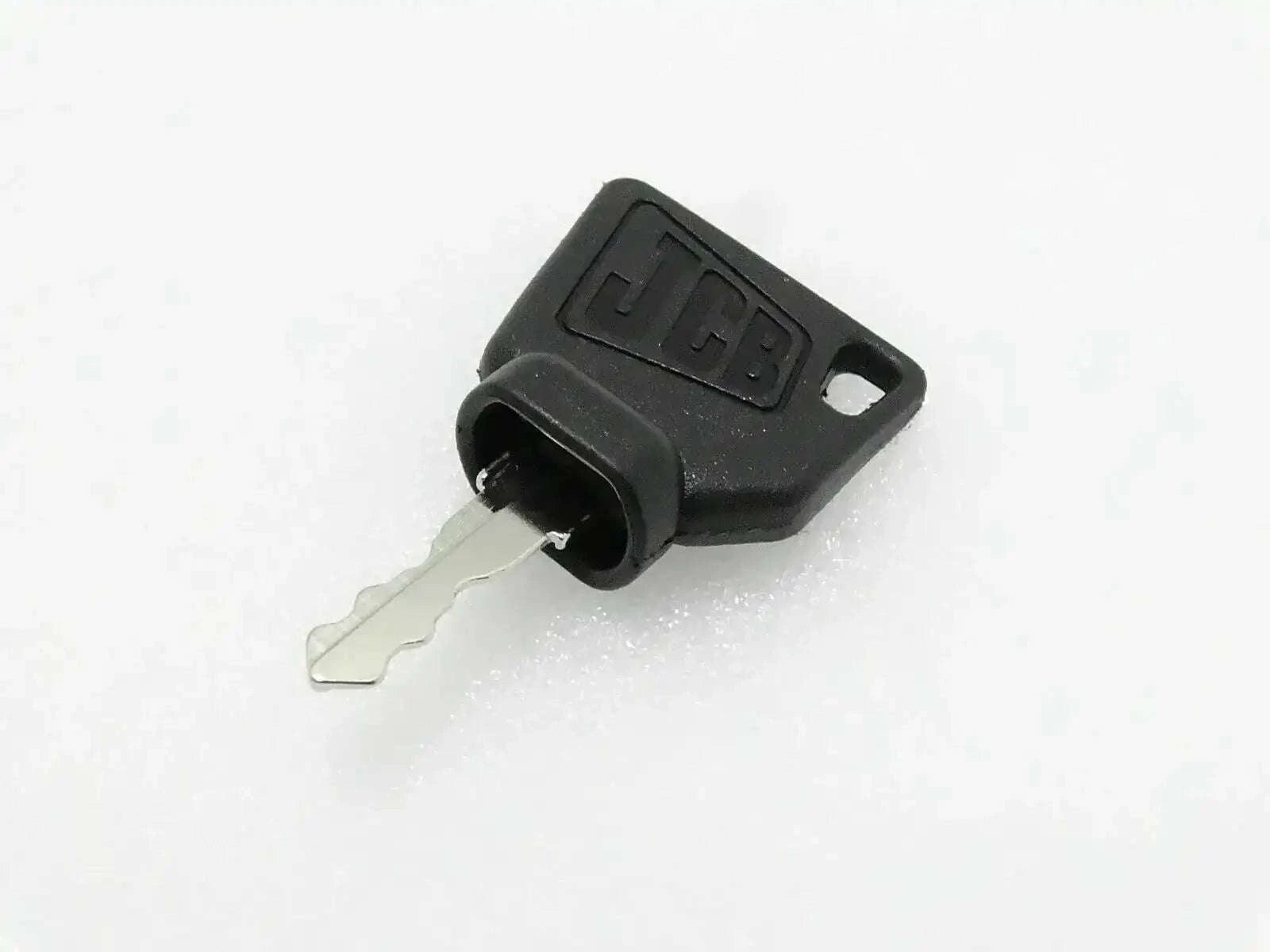 JCB 3CX ignition key replacement, durable black plastic, compact design for easy use