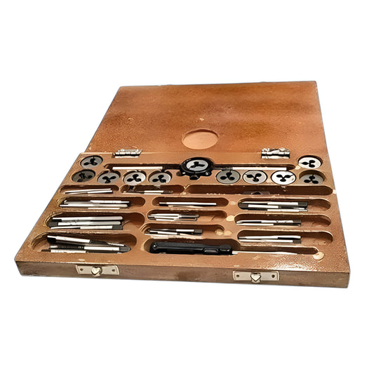 British Association Tap and Dies Set 0 to 10 BA II Supplied in Wooden Box