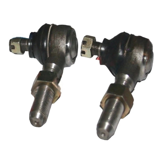 Two steering tie rod ends with dust boots and threaded studs