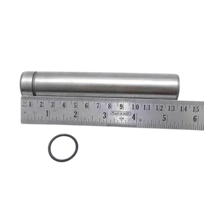 Metal shaft measured with ruler and O-ring seal