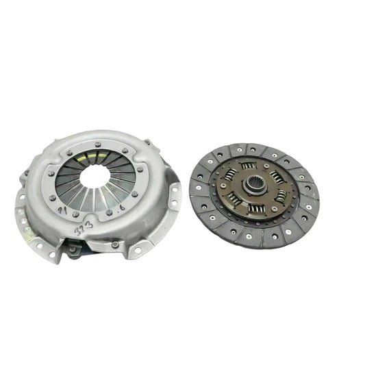 Clutch pressure plate and clutch disc, silver diaphragm plate with dark disc