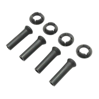 Black inside door lock push-pull knob parts showing grips and round mounting bushings