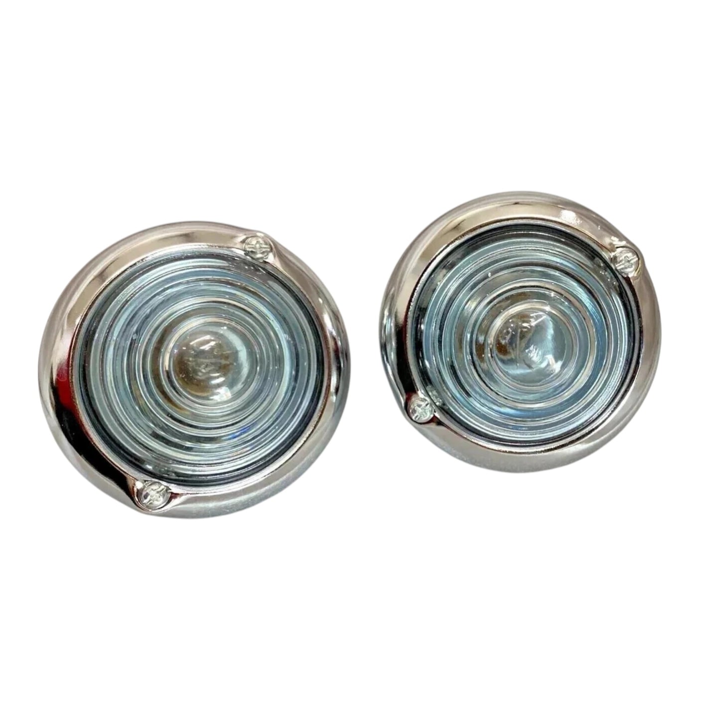 FOR WILLYS / JEEP - PARKING TURN SIGNAL INDICATOR LIGHT - CLEAR GLASS CHROME