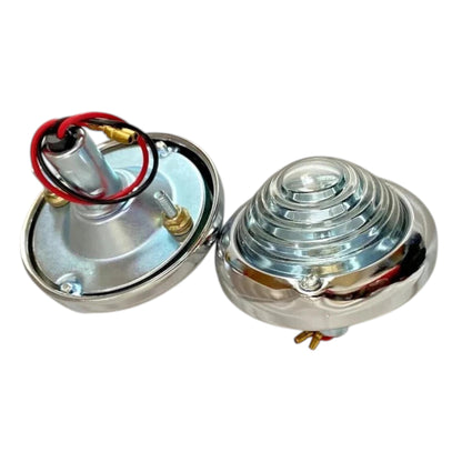 FOR WILLYS / JEEP - PARKING TURN SIGNAL INDICATOR LIGHT - CLEAR GLASS CHROME