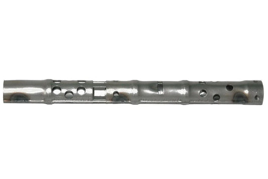 Metal exhaust silencer baffle flute tube with side holes, silver finish