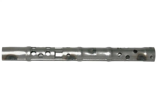 Metal exhaust silencer baffle flute tube with side holes, silver finish