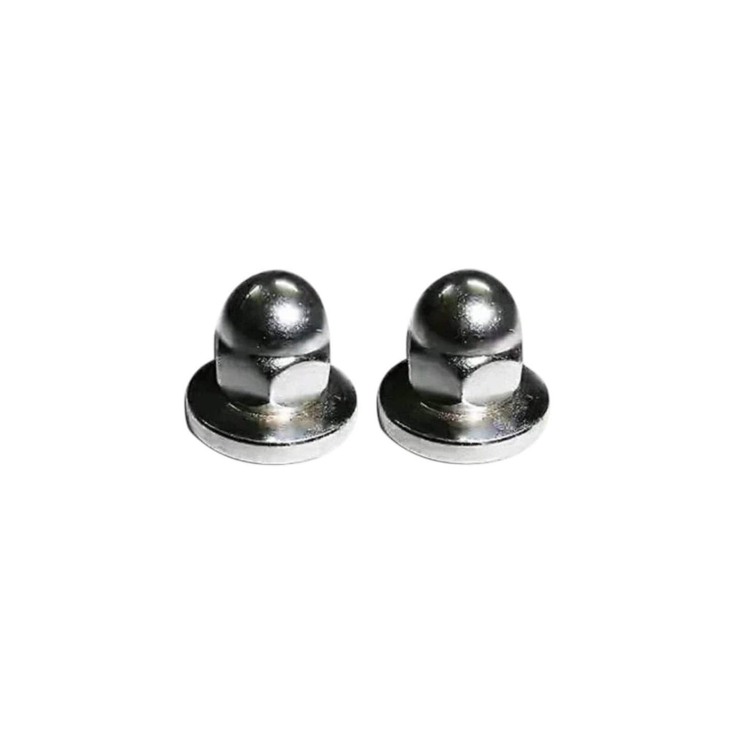 Chromed M8 domed nuts, steel, ideal for securing automotive parts and accessories