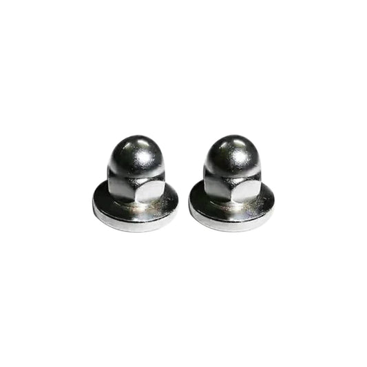 Chromed M8 domed nuts, steel, ideal for securing automotive parts and accessories