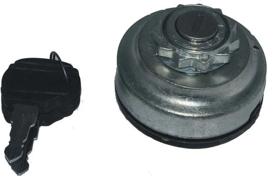 Ignition switch lock with single key and round metal housing