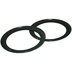 Pair of black headlight outer bezel rings