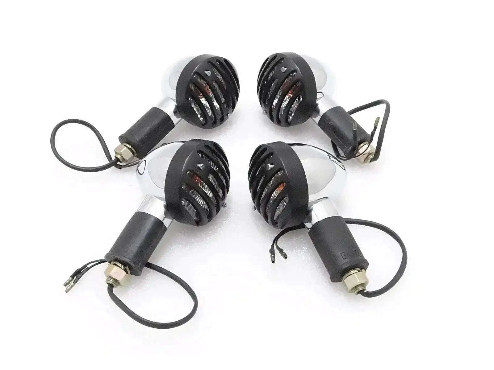 INDICATOR SET OF 4 WITH POWDER COATED GRILL CLEAR FOR CLASSIC ROYAL BIKES - StellerGear