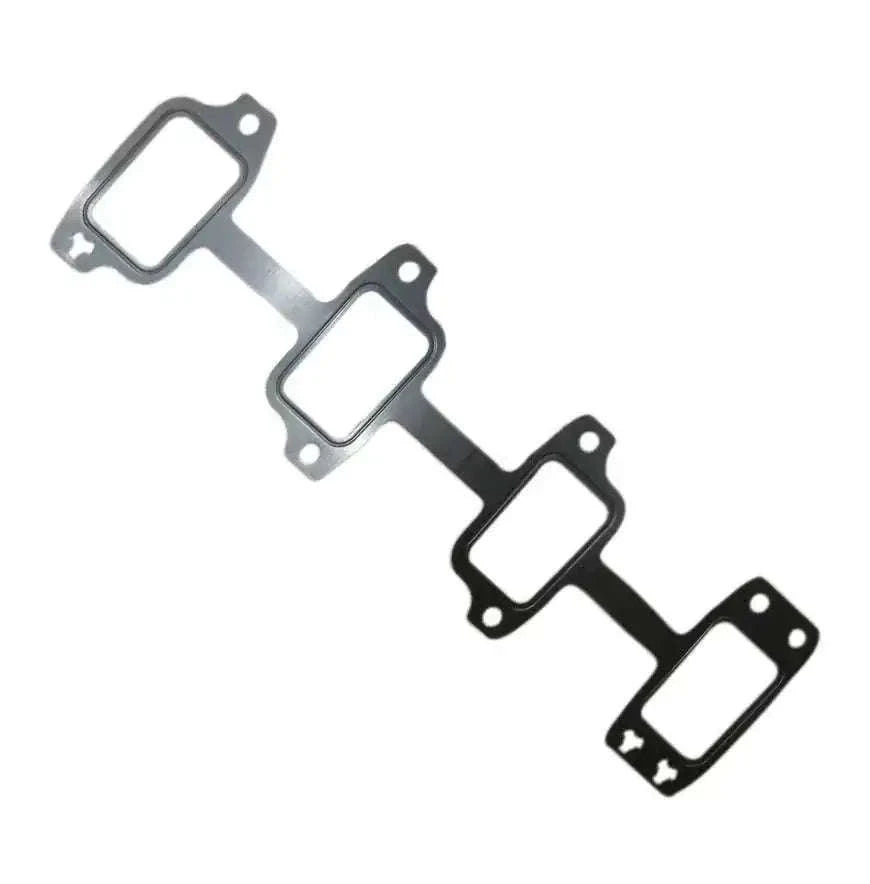 Intake manifold gasket set with four rectangular seals and bolt holes