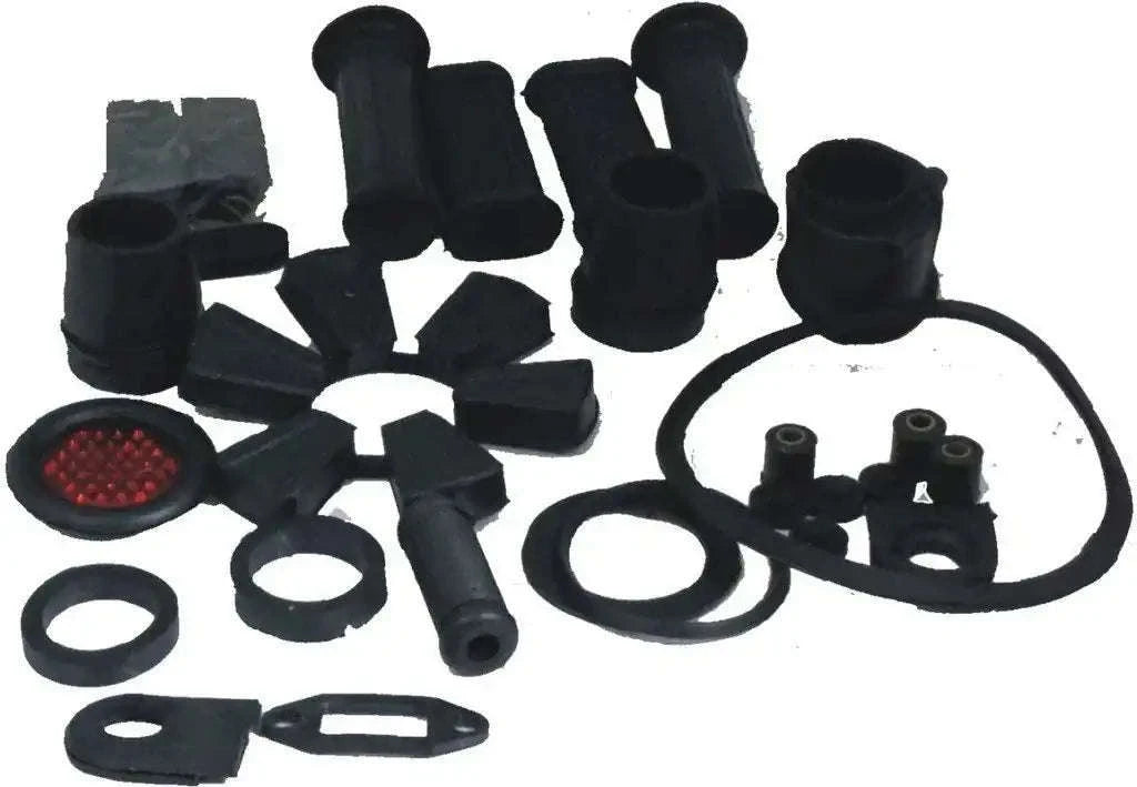Black rubber seals, boots, rings, and gasket parts set