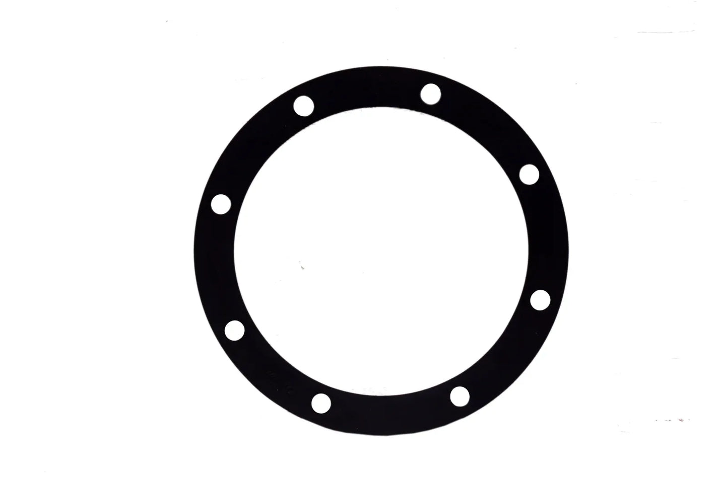 Round black gasket with evenly spaced bolt holes