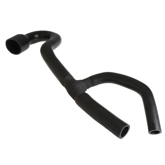 Black rubber water hose with two curved ends
