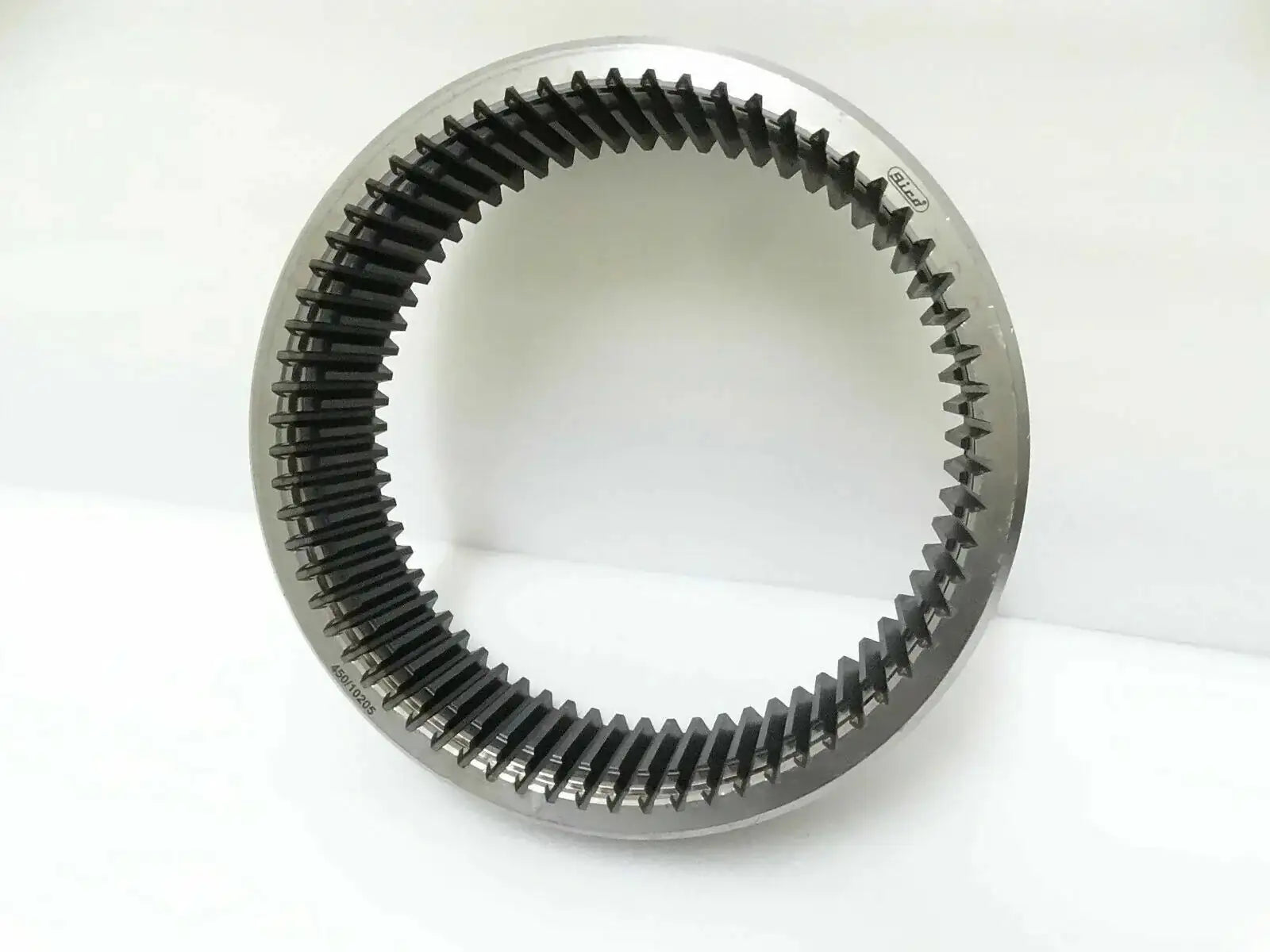 Metal annulus ring gear with serrated teeth, circular