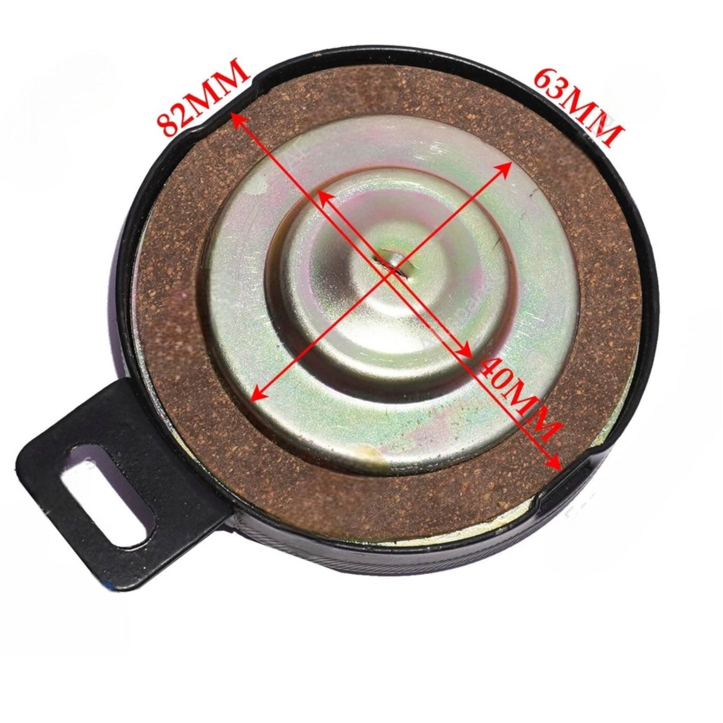 JCB 3CX diesel fuel cap replacement with detailed dimensions for easy installation