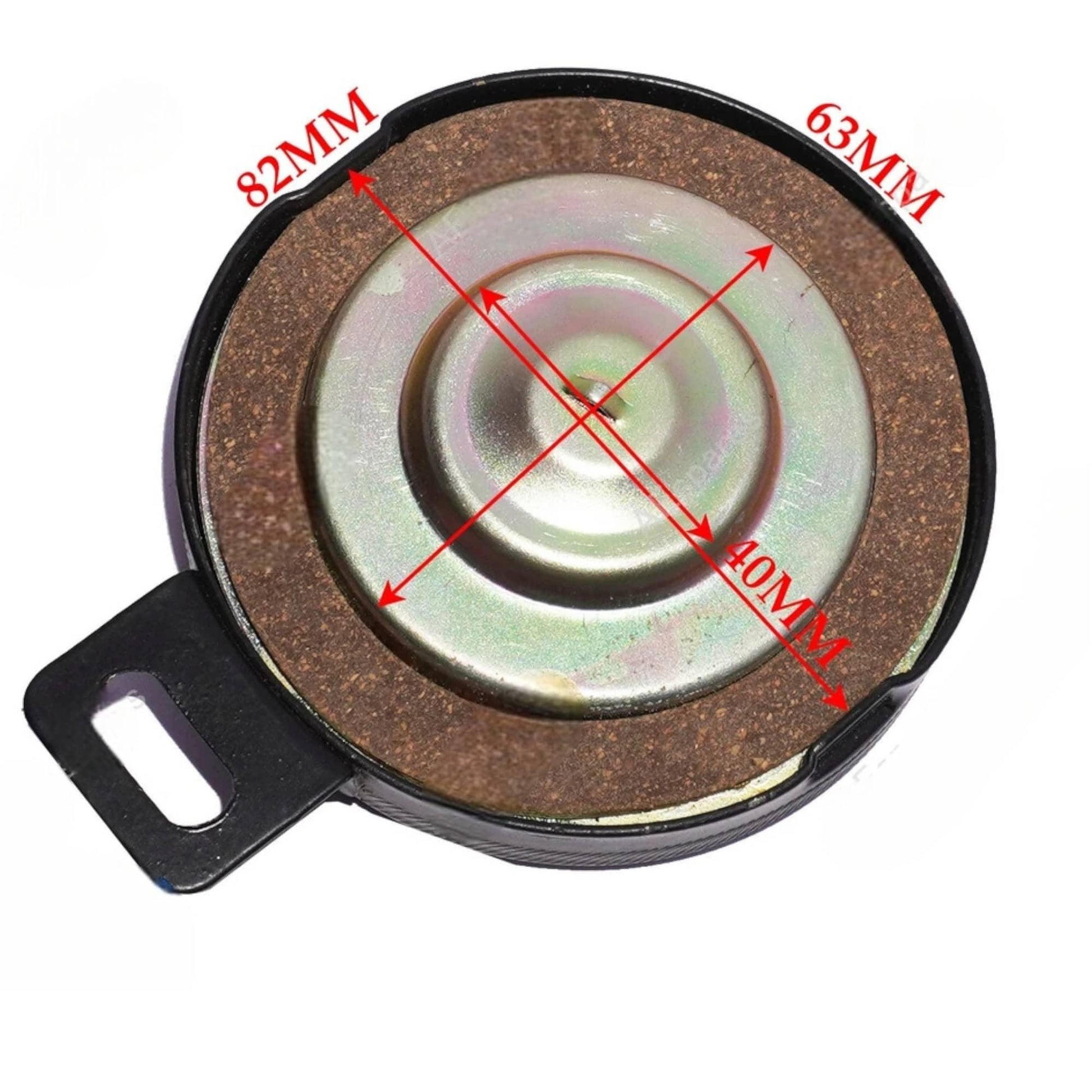 JCB 3CX diesel fuel cap replacement with detailed dimensions for easy installation