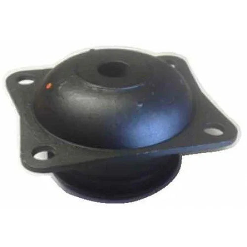 Rubber engine mount with flange and mounting holes
