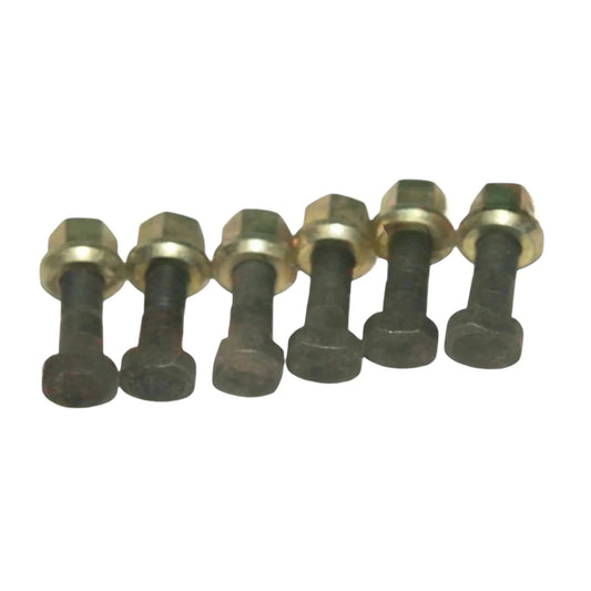 JCB 3CX front wheel nut bolt kit featuring six durable bolts with hexagonal heads
