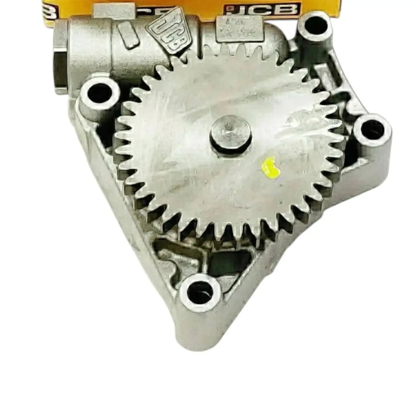 Oil pump gear assembly close-up with circular center and gear teeth