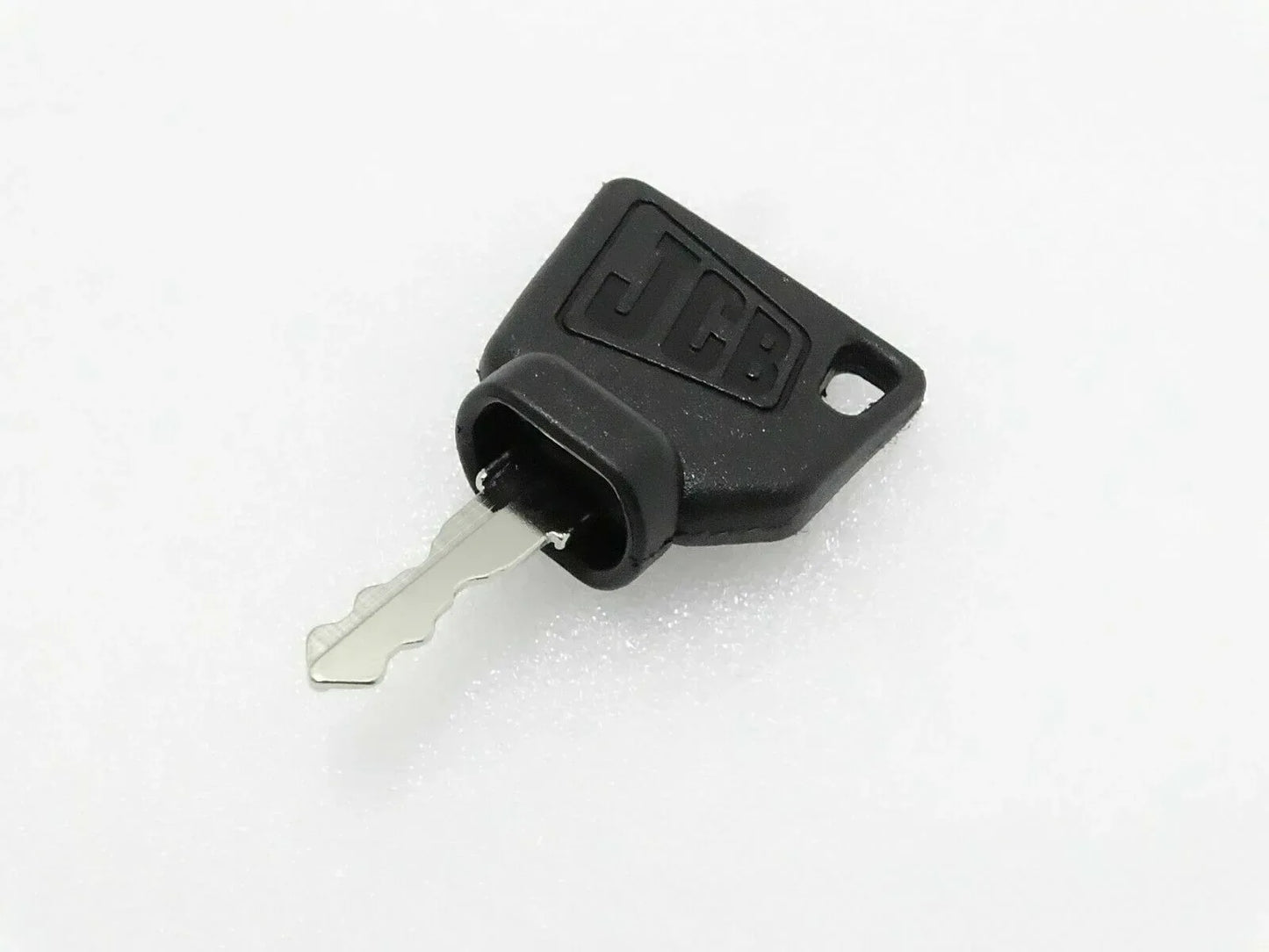 JCB 3CX ignition key replacement, durable black plastic, compact design for easy use
