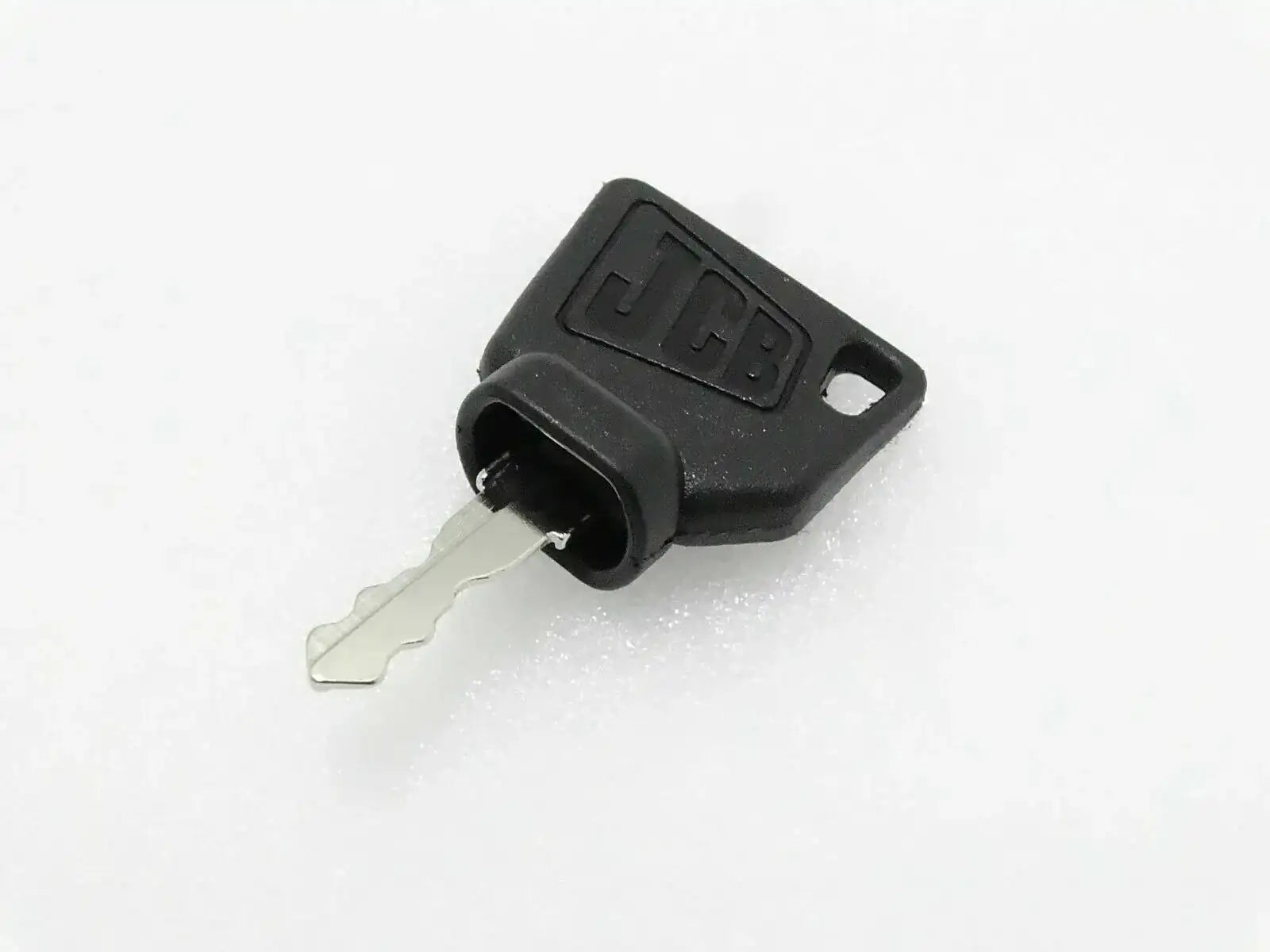 JCB 3CX ignition key replacement, durable black plastic, compact design for easy use