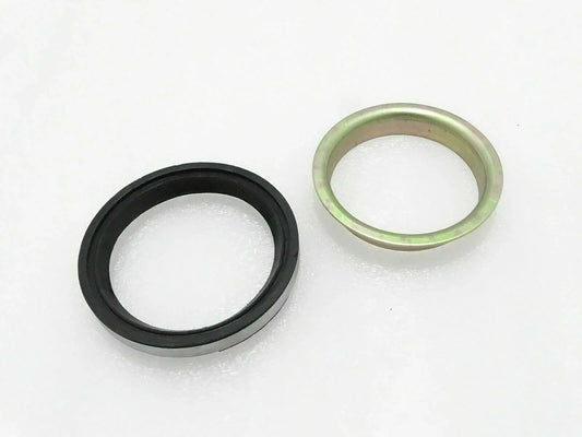 Oil seal and hub sleeve set with black rubber ring and metal outer sleeve