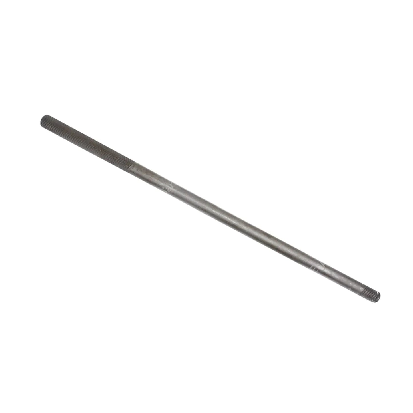Rear axle drive shaft, dark metal cylindrical shaft