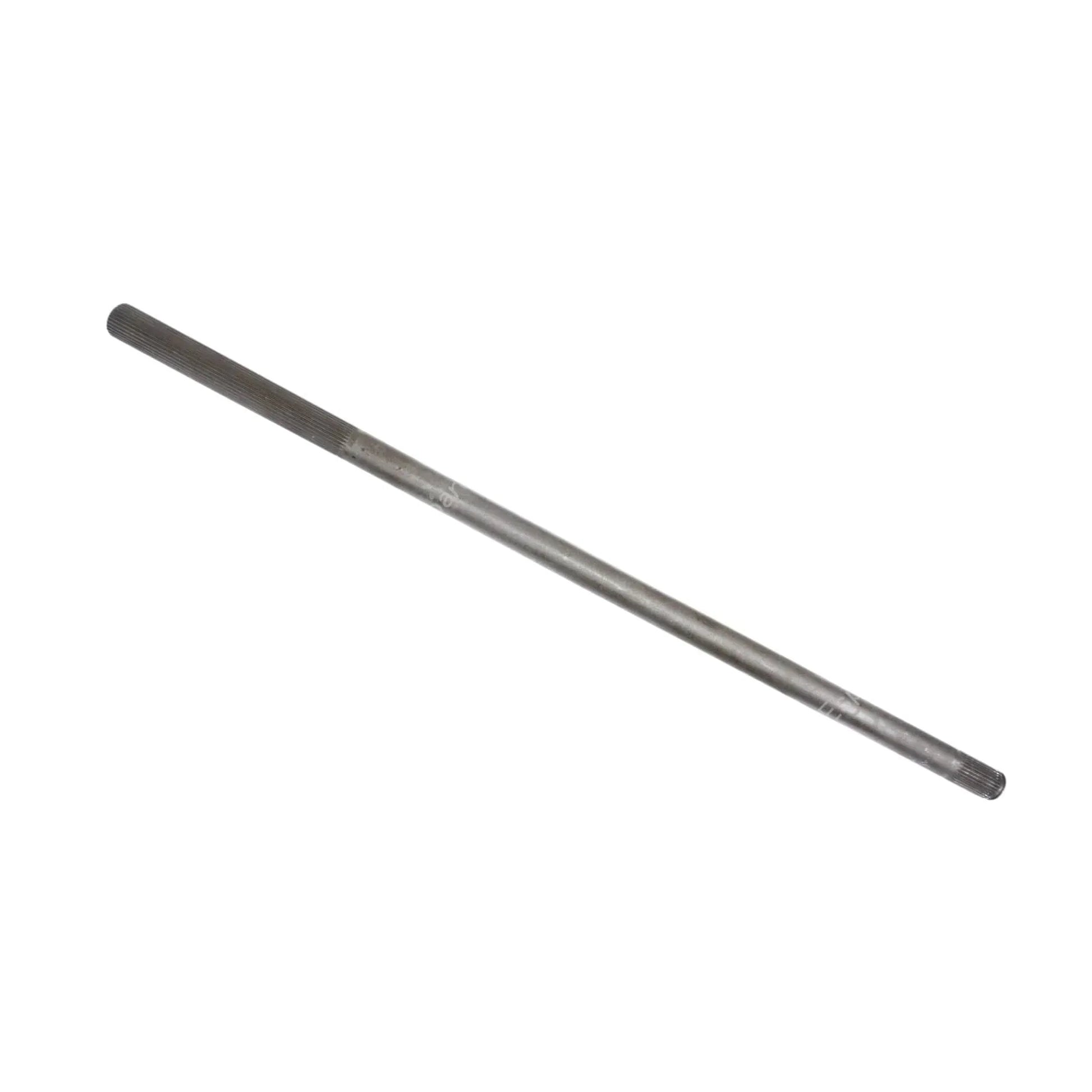 Rear axle drive shaft, dark metal cylindrical shaft