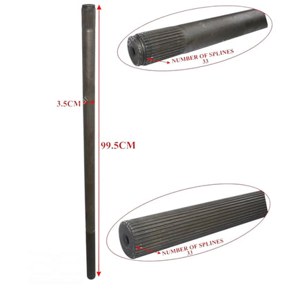 JCB 3CX rear axle drive shaft with 33 splines and dimensions of 99.5 cm length