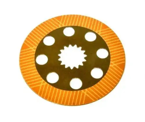 Brake friction plate with orange striped disc, dark hub, 8 holes, splined center