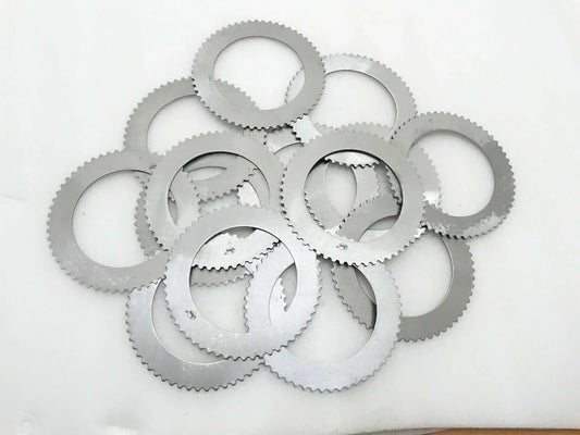 Transmission counter plates set of 14, silver metal gear-like rings