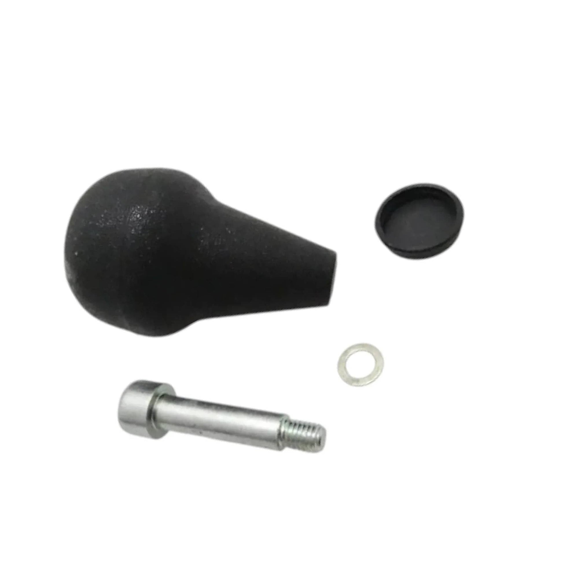 JCB 3CX steering knob with a black rubber grip and metal attachment components