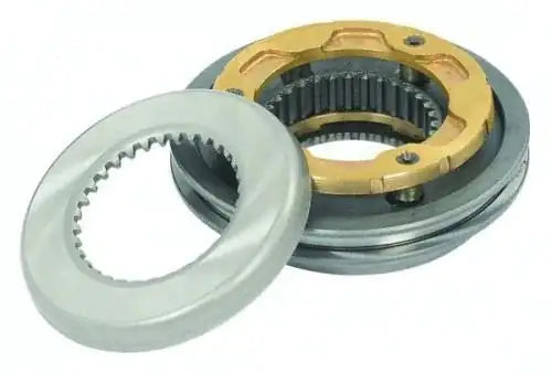 Synchronizer clutch assembly with splined ring and gold inner gear