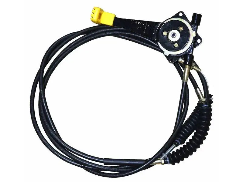 Throttle cable assembly with lever, black cable and metal throttle body