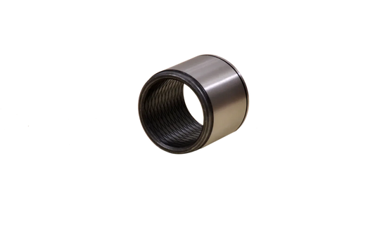 Cylindrical bearing liner bush with dark inner surface and metal outer sleeve
