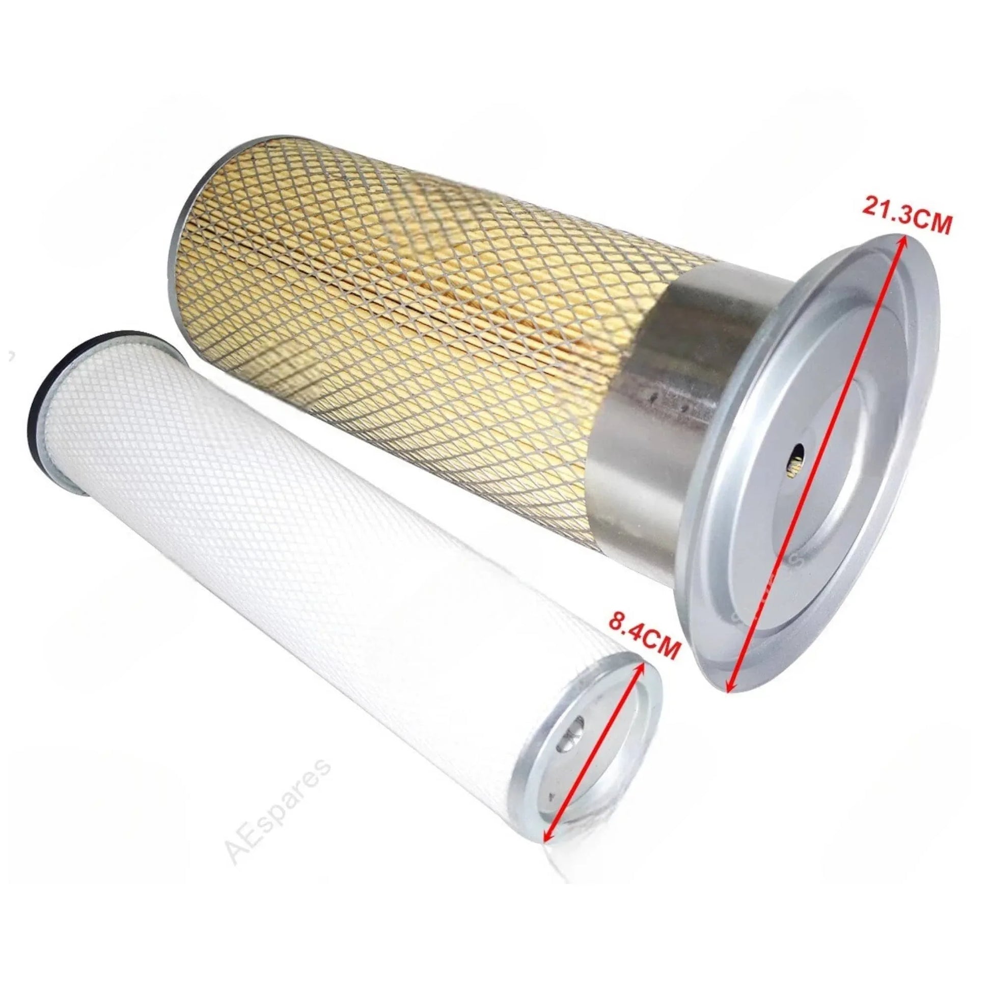 JCB 3DX air filter set including outer and inner filters for efficient machine performance