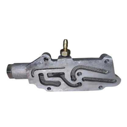 JCB backhoe adaptor block assembly for efficient hydraulic performance