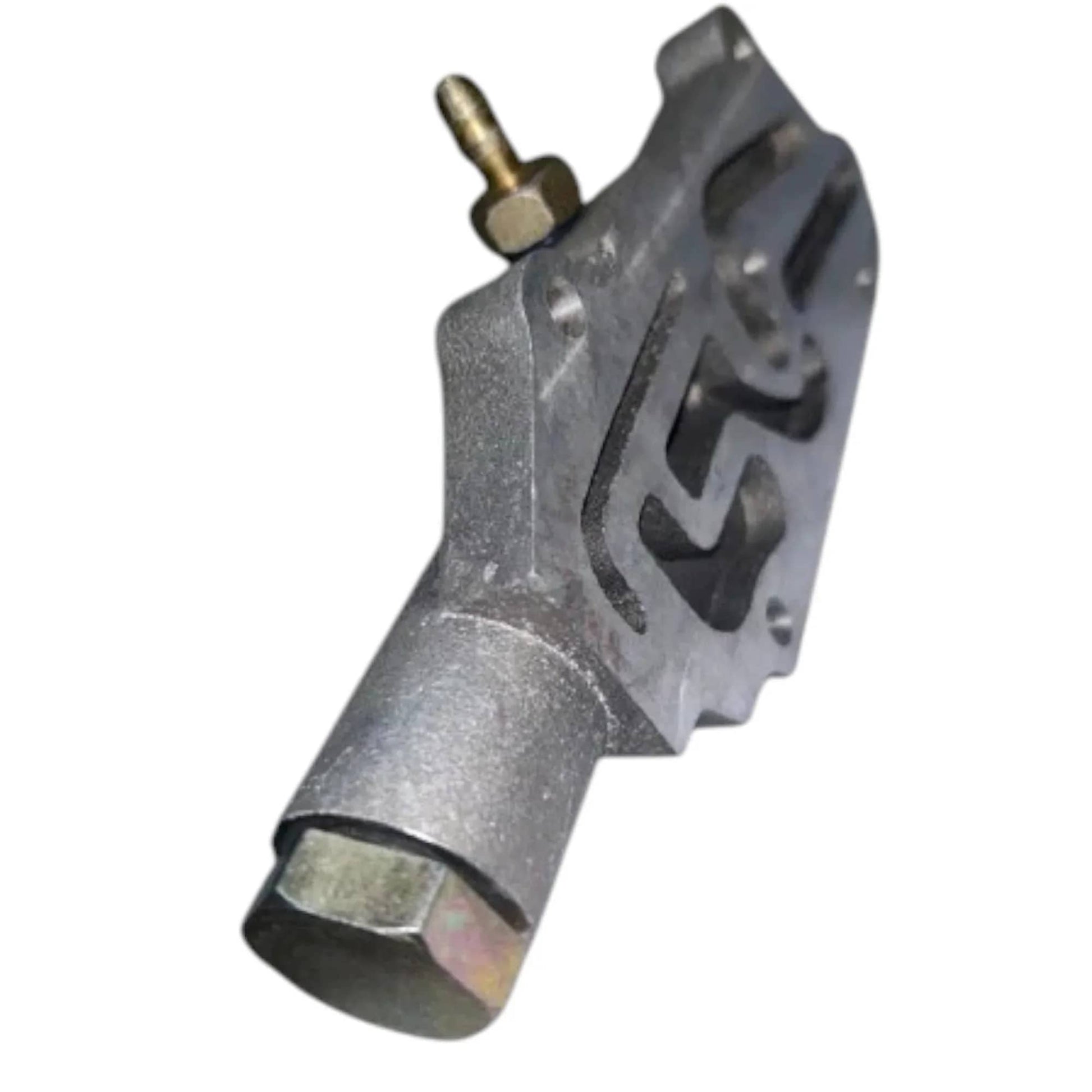 JCB backhoe adaptor block assembly with metal construction and precise fittings